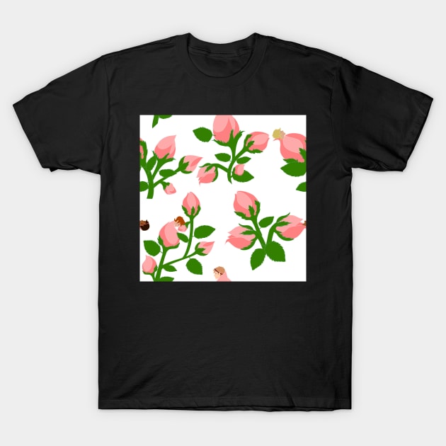 Sleeping Flower Bud Fairies - White Background T-Shirt by A2Gretchen